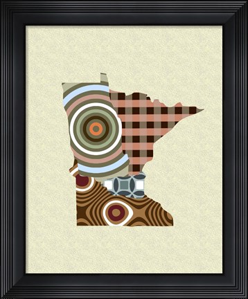 Framed Minnesota State Map Print