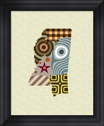 Framed Mississippi State Map Print