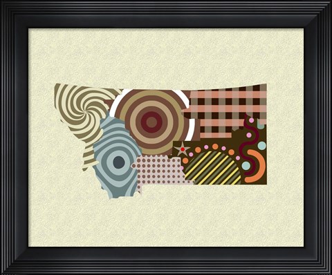 Framed Montana State Map Print