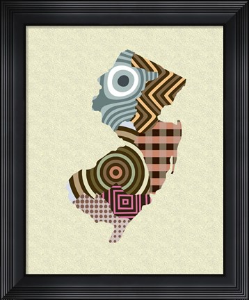 Framed New Jersey State Map Print