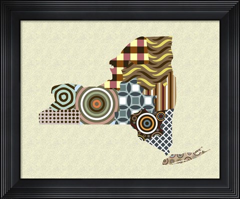 Framed New York State Map Print