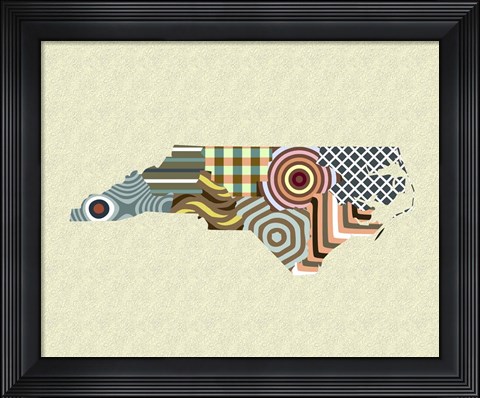 Framed North Carolina State Map Print