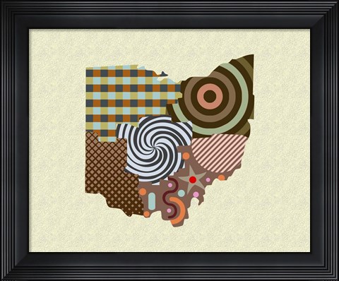 Framed Ohio State Map Print