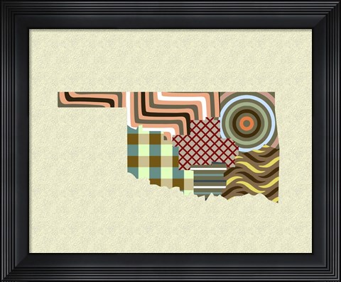 Framed Oklahoma State Map Print