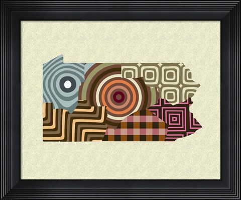 Framed Pennsylvania State Map Print