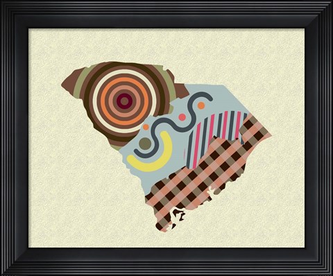 Framed South Carolina State Map Print