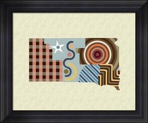 Framed South Dakota State Map Print