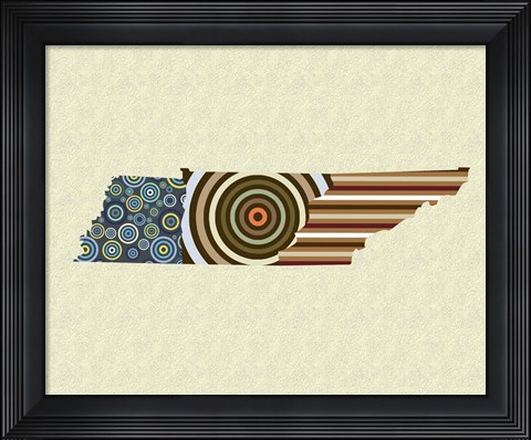 Framed Tennessee State Map Print