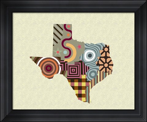 Framed Texas State Map Print