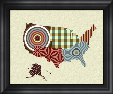Framed USA Map Print