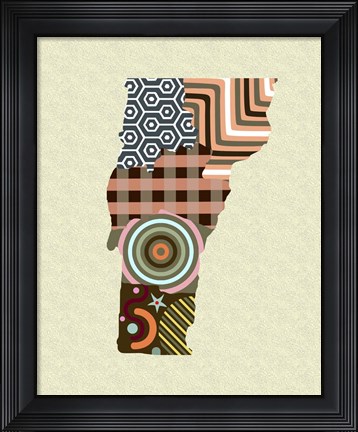 Framed Vermont State Map Print