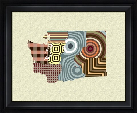Framed Washington State Map Print