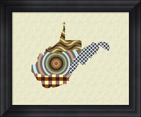 Framed West Virginia State Map Print