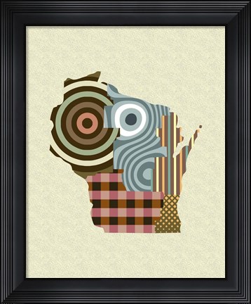 Framed Wisconsin State Map Print