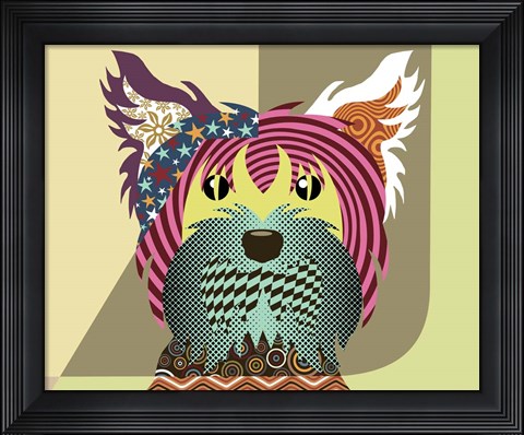 Framed Yorkshire Terrier Dog Print
