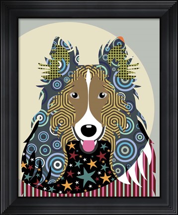 Framed Rough Collie Print