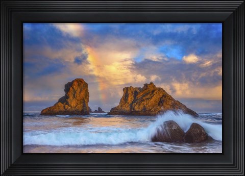 Framed Bandon Rainbow Print Print