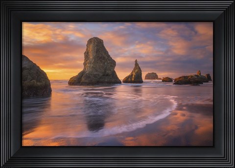 Framed Bandons New Year Eve Light Show Print