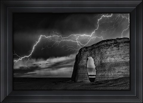 Framed BW Lightning at MR Print