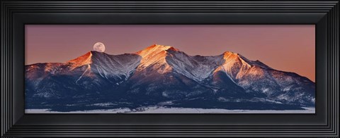 Framed Mount Princeton Moonset at Sunrise Print