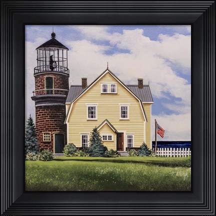 Framed Yellow Lighthouse Print