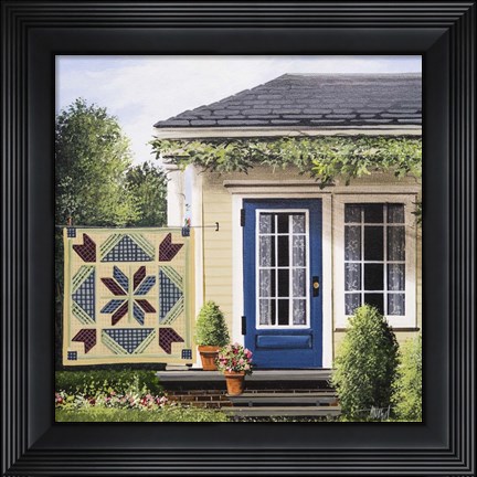 Framed Yellow Quilt Print