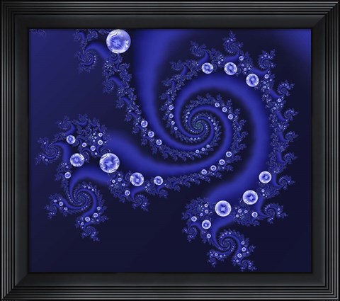 Framed Marbleized Blue Print