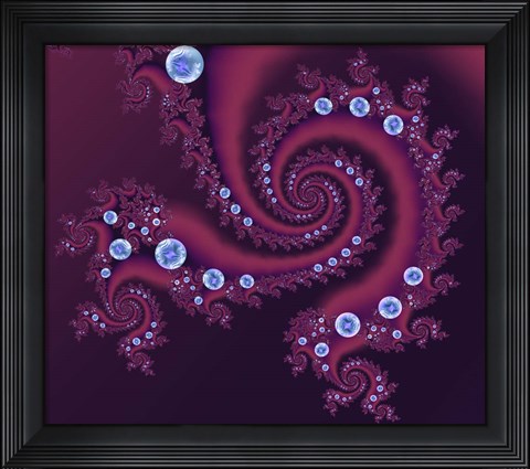 Framed Marbleized Red Print