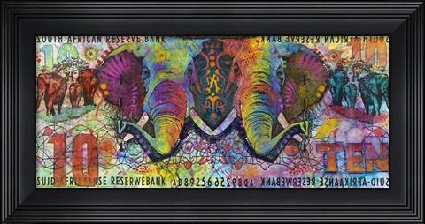Framed Elephants Print