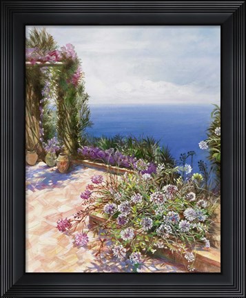 Framed Arbor By the Ocean Print