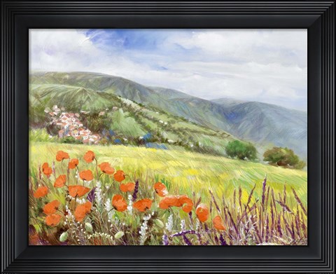 Framed Blooming Poppy 1 Print