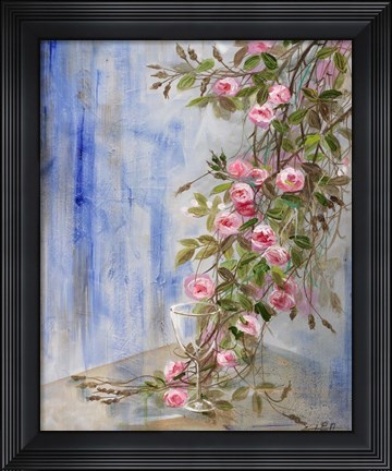 Framed Rosebush and Glass Print