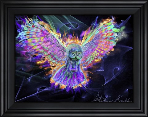 Framed Electric Owl 2 Print
