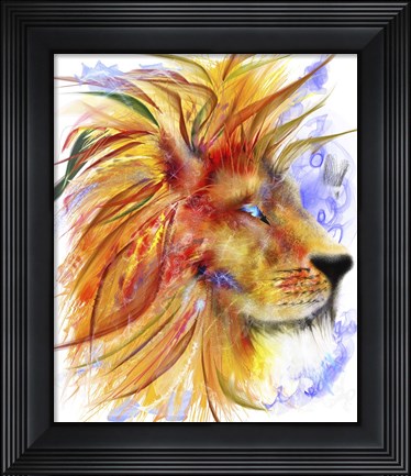 Framed Lion 2 Print