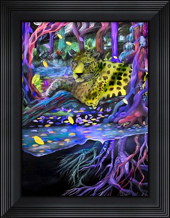 Framed Panther Forest Print