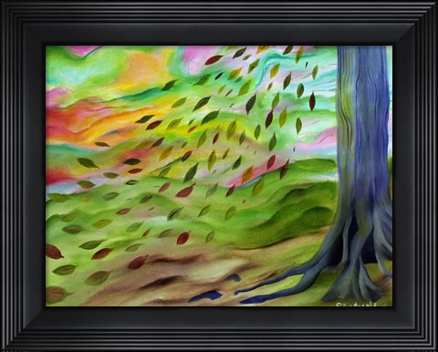 Framed Pastel Autumn Leaves Print