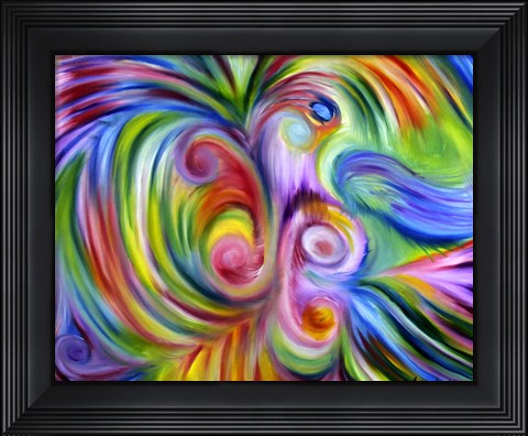 Framed Peacock Abstract Print