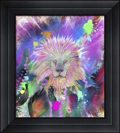 Framed Tribal Lion Head Print