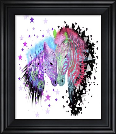 Framed Zebra Family Print