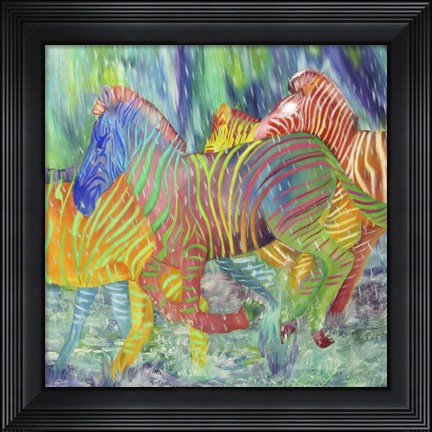Framed Zoetic Zebras Print