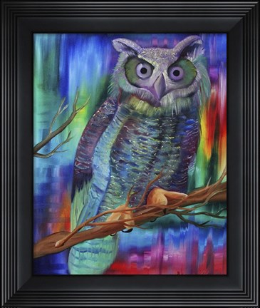Framed Rainbow Owl Print