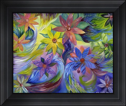 Framed Groovy Flowers Print