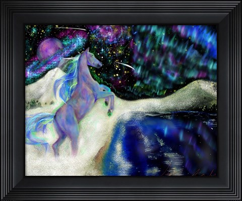 Framed Aurora Horse Print