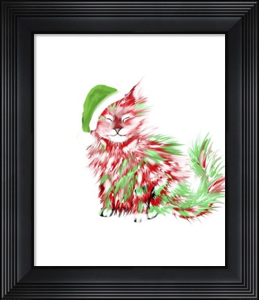 Framed Cat Christmas Print