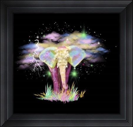 Framed Gold Elephant 1 Print