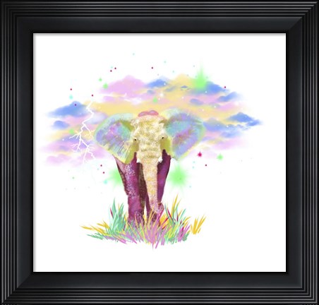 Framed Gold Elephant 2 Print