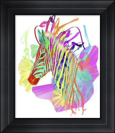 Framed Zebra Head 1 Print