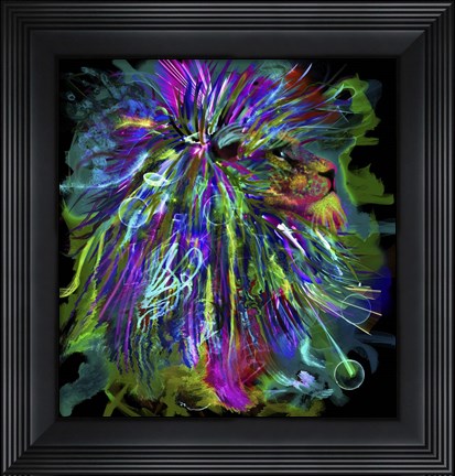 Framed Lion 44 Print