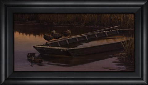 Framed Abandoned Skiff - Black Ducks Print