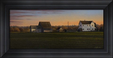 Framed Sunset On A Family Farm Print